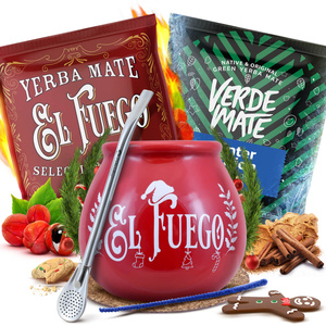 Juego de Yerba Mate 2x50g Calabaza + Bombilla