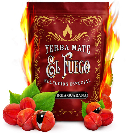 Juego de Yerba Mate Verde Mate El Fuego Energia 2x500g + accesorios