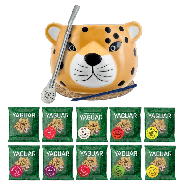 Yerba Mate Set 10x50g Calabaza Gatito Yaguar