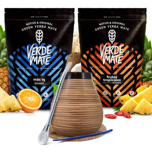 Verde Mate juego yerba mate cerámica calabaza bombilla