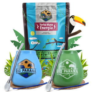 Yerba Mate Rio Parana set de inicio para dos 500g