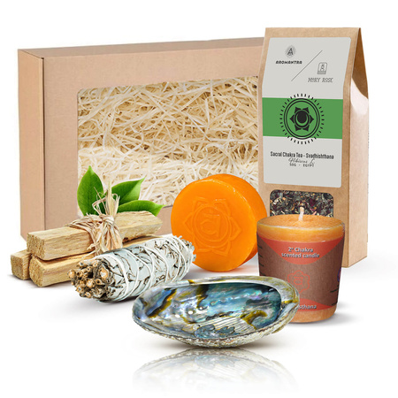 Set de regalo para Chakra Sacro (Svadhishthana): té de chakra + incienso + vela