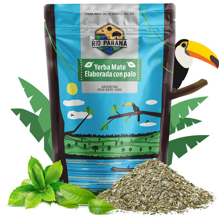 Yerba Mate Rio Parana Set PARA DOS Calabaza Bombilla 1000g