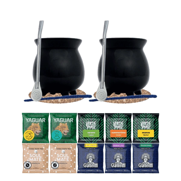 Set de Yerba Mate 10x50g 2x Calabaza + 2x Bombilla