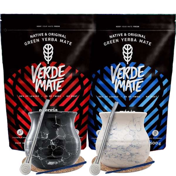 Juego de yerba mate para dos Bombilla Matero 1000g