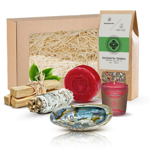 Set de regalo para Chakra Raíz (Muladhara): té de chakra + incienso + vela