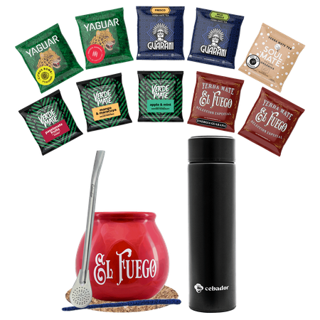 Juego de Yerba Mate 500g calabaza 10x50g termo