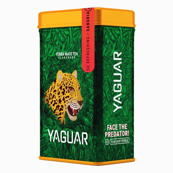 Yerbera – lata con Yaguar Sangria 0,5 kg